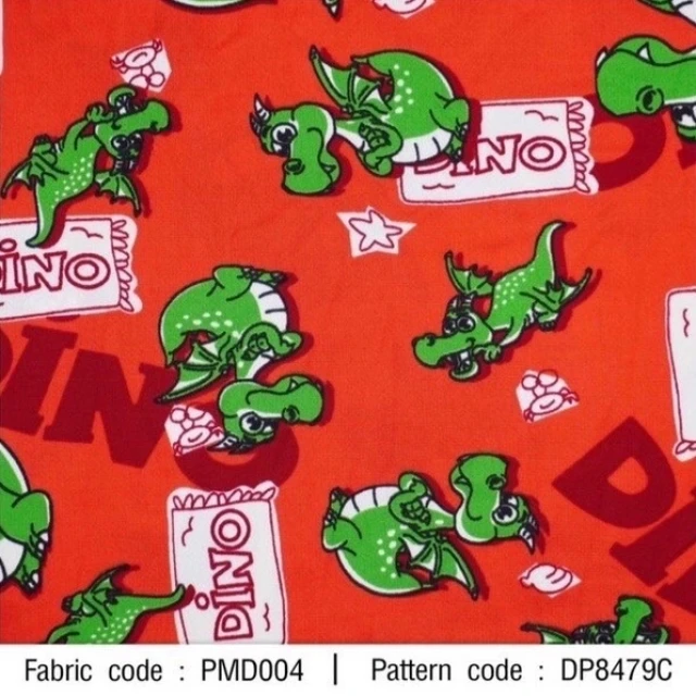 ผ้าพิมพ์ Dinogon(แดง)
