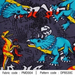 ผ้าพิมพ์ Dinosaur(เทา) - primary