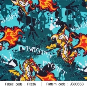 ผ้าพิมพ์ Dragon town(เขียว) - primary
