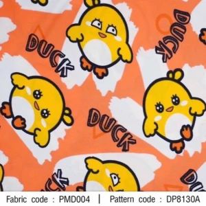 ผ้าพิมพ์ Duck Duck(ส้ม)