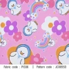 ผ้าพิมพ์ Duck in garden(ชมพู) 