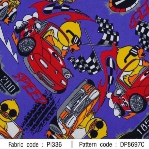 ผ้าพิมพ์ Duck Racing(ม่วง) - primary