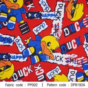 ผ้าพิมพ์ Duck Smile(แดง) - primary