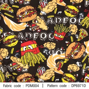 ผ้าพิมพ์ Fastfood Angry(น้ำตาล) - primary