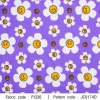 ผ้าพิมพ์ Flower smile(ม่วง) 