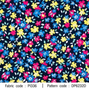 ผ้าพิมพ์ Flower(กรม) - primary