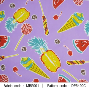 ผ้าพิมพ์ Fruit summer(ม่วง) - primary