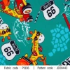 ผ้าพิมพ์ Giraffe Racing(เขียว) 