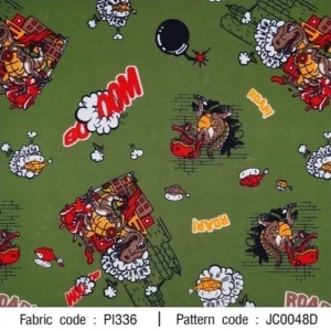 ผ้าพิมพ์ Godzilla Boom(เขียว) - primary