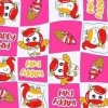 ผ้าพิมพ์ Happy Day(ชมพู) 