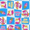 ผ้าพิมพ์ Happy Day(ฟ้า) 