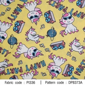 ผ้าพิมพ์ Happy Party(เหลือง) - primary
