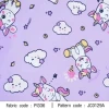 ผ้าพิมพ์ happy unicorn(ม่วง) 