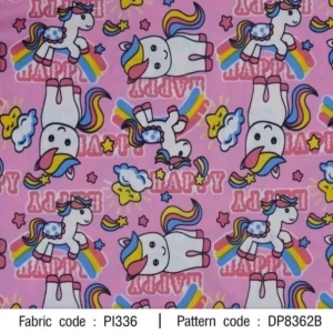 ผ้าพิมพ์ Happy Violet(ชมพู) - primary