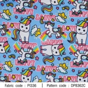ผ้าพิมพ์ Happy Violet(ฟ้า) - primary