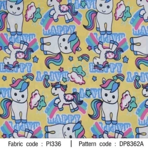 ผ้าพิมพ์ Happy Violet(เหลือง) - primary