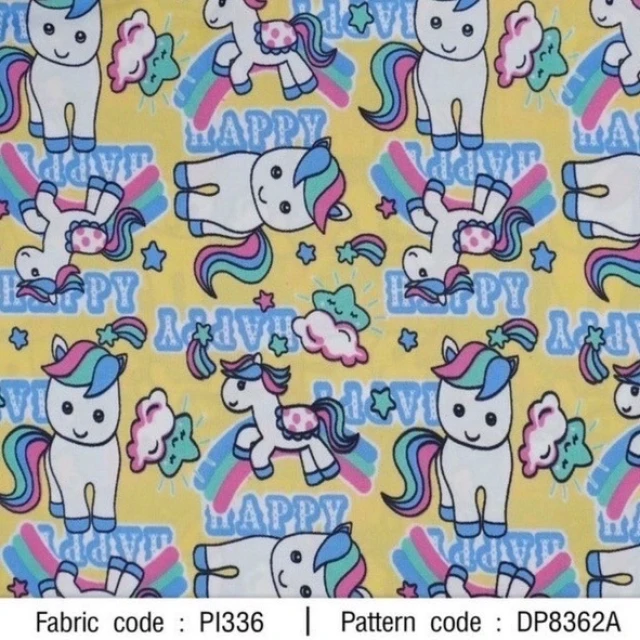 ผ้าพิมพ์ Happy Violet(เหลือง)