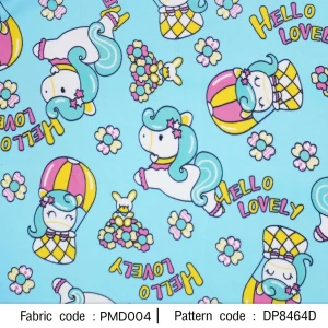 ผ้าพิมพ์ Hello Lovely(ฟ้า) - primary