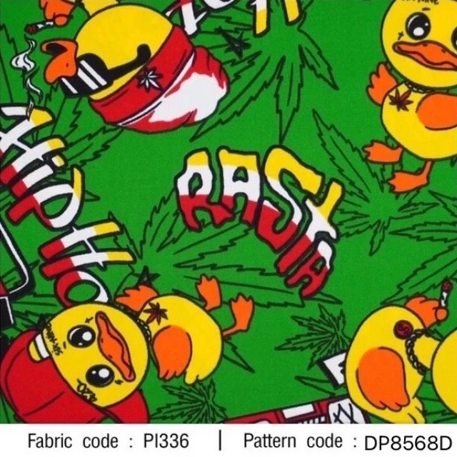 ผ้าพิมพ์ Hip Hop Duck(เขียว)