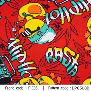 ผ้าพิมพ์ Hip Hop Duck(แดง) - primary