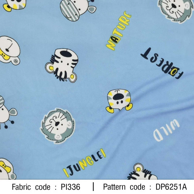 ผ้าพิมพ์ Jungle WlLD(ฟ้า)