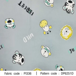 ผ้าพิมพ์ Jungle WlLD(เทา) - primary