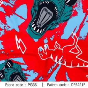 ผ้าพิมพ์ Jurassic(แดง) - primary