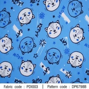 ผ้าพิมพ์ Katty Cute(ฟ้า) - primary