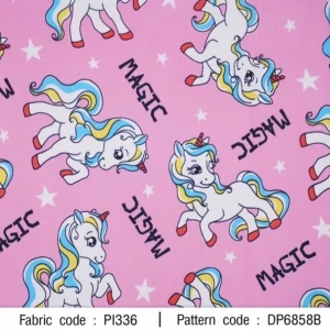 ผ้าพิมพ์ Magic Unicorn(ชมพู) - primary