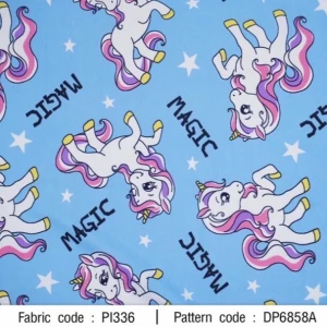 ผ้าพิมพ์ Magic Unicorn(ฟ้า) - primary