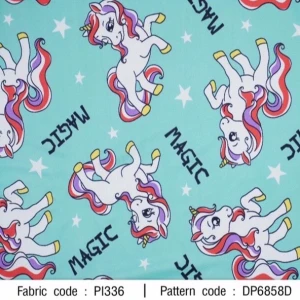ผ้าพิมพ์ Magic Unicorn(เขียว) - primary