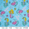 ผ้าพิมพ์ Mermaid Cute(ฟ้า) 