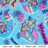 ผ้าพิมพ์ Mermaid in wonder world(ฟ้า) รูปที่ 0