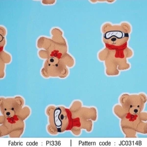 ผ้าพิมพ์ Mix Bear(ฟ้า) - primary