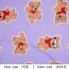 ผ้าพิมพ์ Mix Bear(ม่วง) 