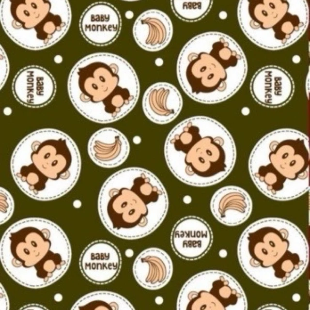 ผ้าพิมพ์ Monkey Baby(เขียวขี้ม้า)