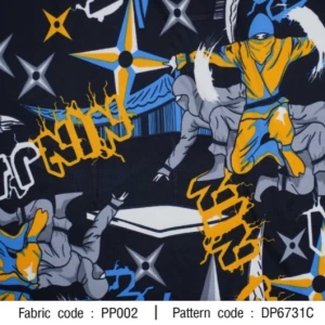 ผ้าพิมพ์ NINJA(ดำฟ้า) - primary