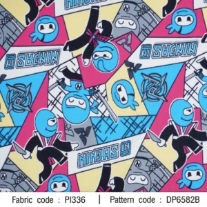 ผ้าพิมพ์ NINJAS(ฟ้าชมพู) - primary