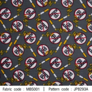 ผ้าพิมพ์ No Smoking(เทา) - primary