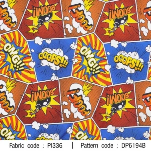 ผ้าพิมพ์ OMG Boom(ส้ม) - primary