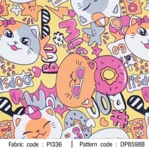 ผ้าพิมพ์ OOPS!! MEOW(เหลือง) - primary