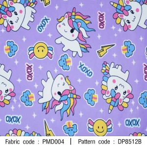 ผ้าพิมพ์ Pancake xoxo(ม่วง) - primary