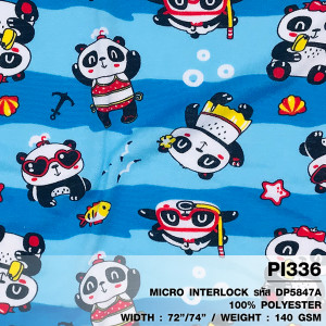 ผ้าพิมพ์ Panda Everyday(ฟ้า)
