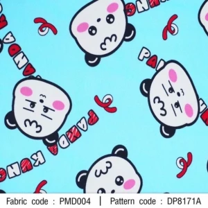 ผ้าพิมพ์ Panda Kung(ฟ้า) - primary