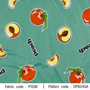 ผ้าพิมพ์ Peach(เขียว) - primary