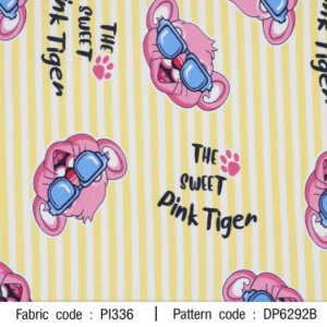 ผ้าพิมพ์ Pink Tiger(เหลือง)