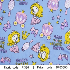 ผ้าพิมพ์ Princess(ฟ้า) - primary