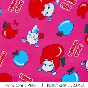 ผ้าพิมพ์ Rabbit Cute(ชมพู) - primary