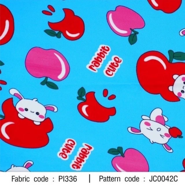 ผ้าพิมพ์ Rabbit Cute(ฟ้า)