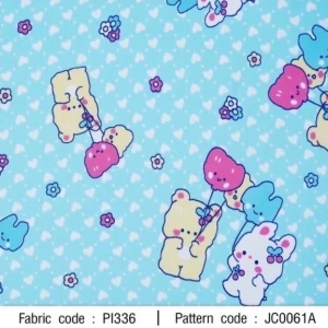 ผ้าพิมพ์ Rabbit In Love(ฟ้า) - primary